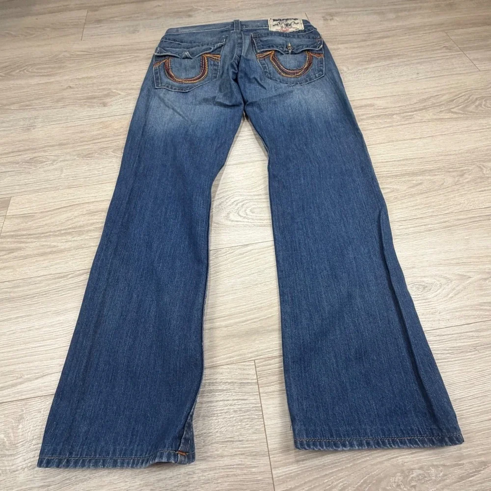 True Religion Straight Leg Jeans Mens 31 Blue Denim MR2859E84 Made in USA